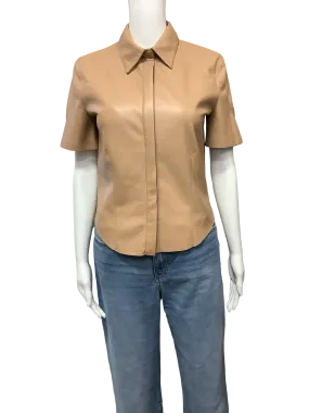 Nanushka Shirt Short Sleeve Vegan Leather Size: S