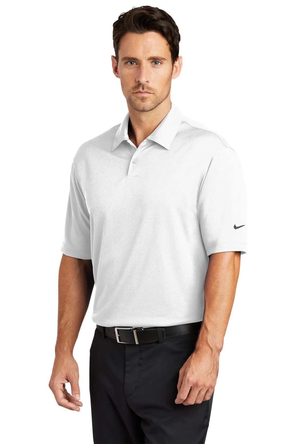 Nike Dri-FIT Pebble Texture Polo / White / Cape Henry Strength & Conditioning