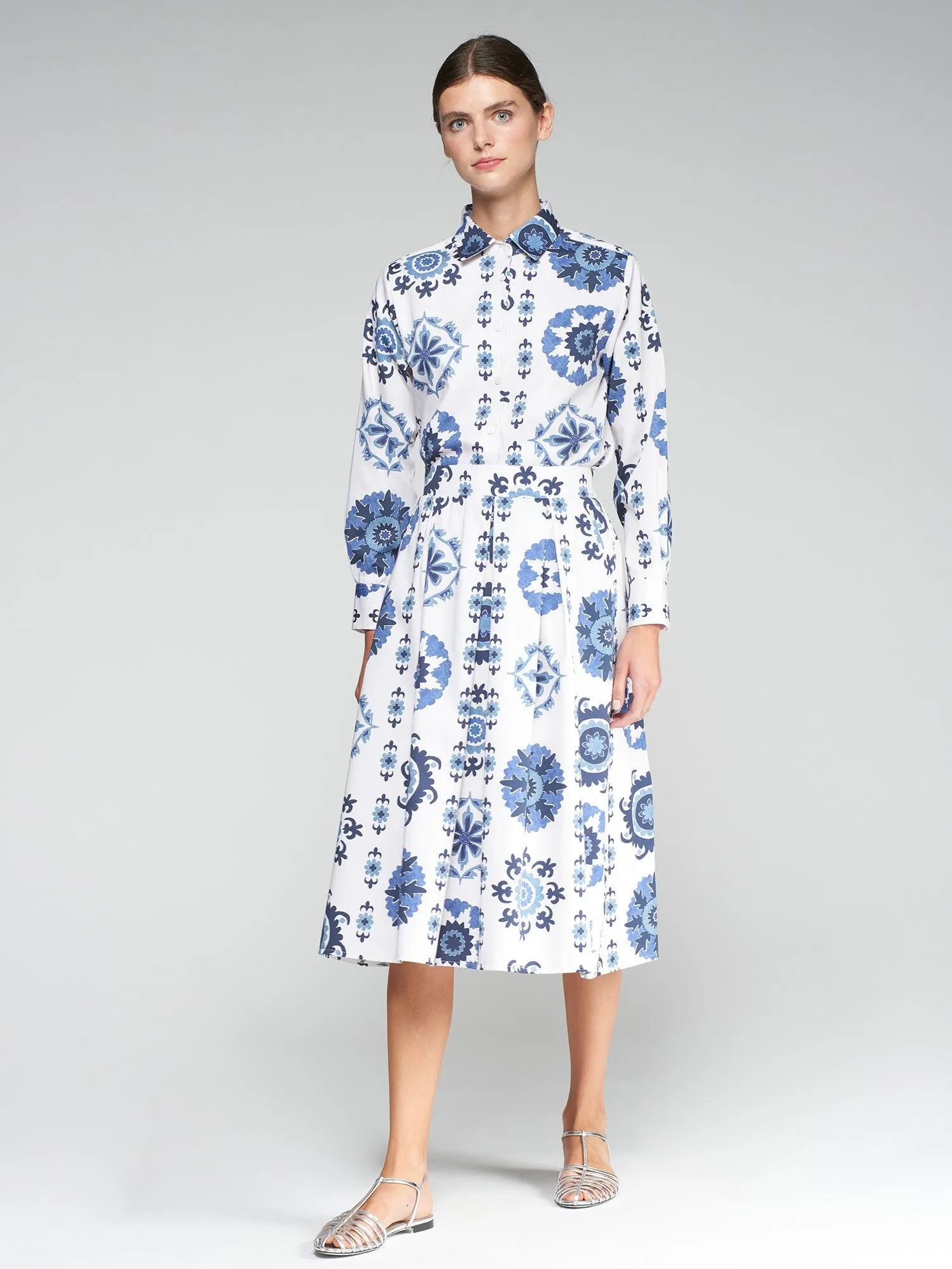 Olimpia Skirt | White & Blue