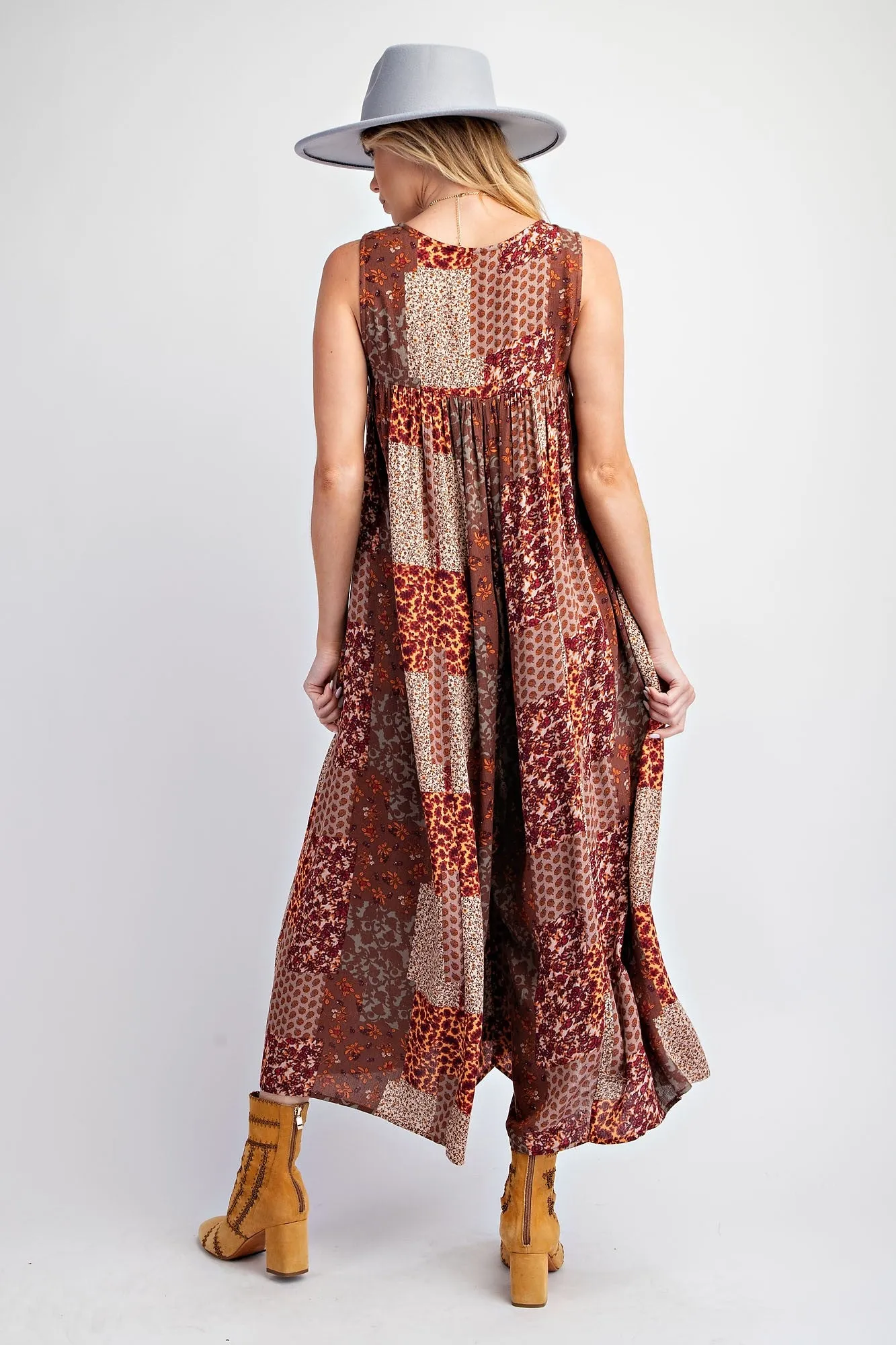 Patchwork Rayon Jumpsuit