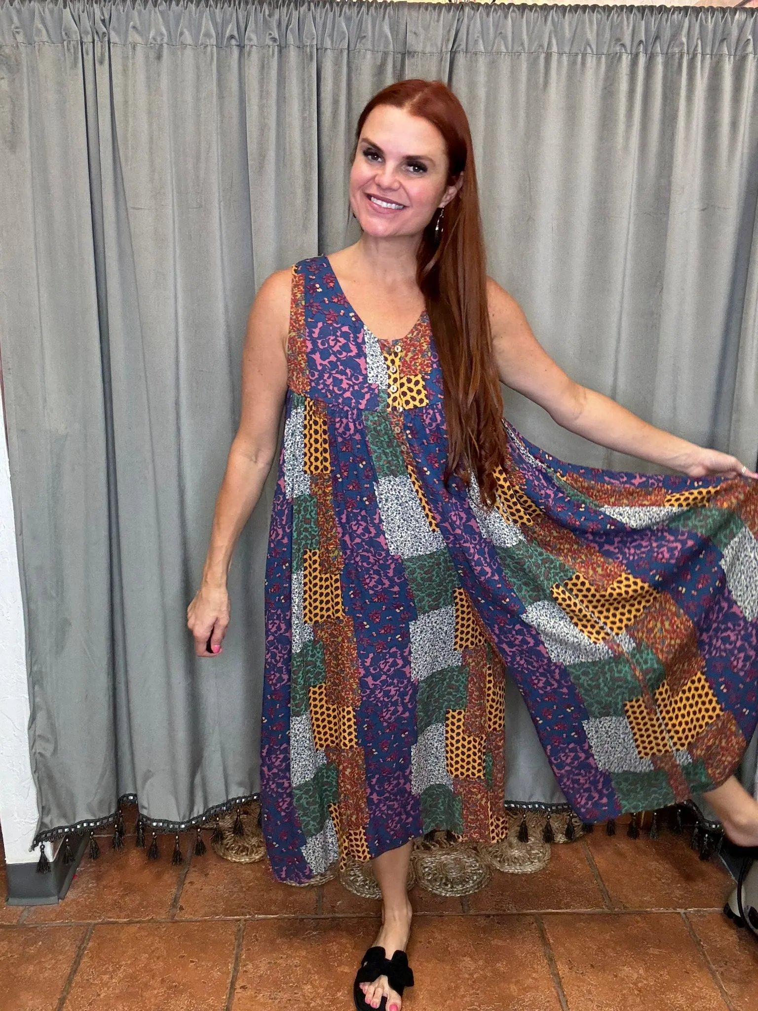 Patchwork Rayon Jumpsuit