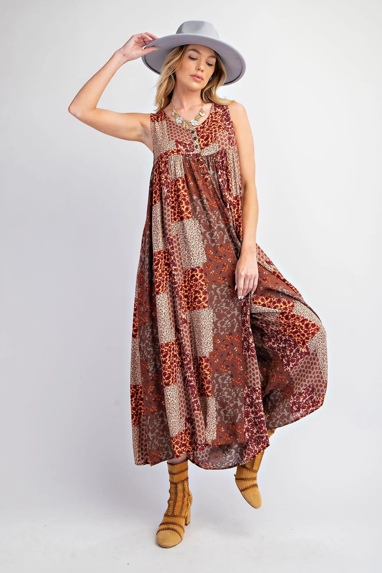 Patchwork Rayon Jumpsuit