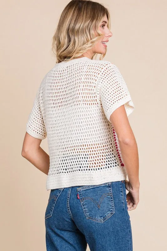 Peony Crochet Sweater