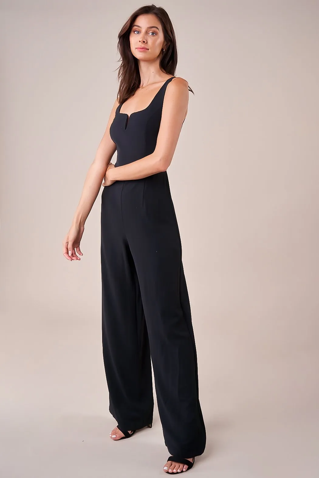 Pin Up Notch Square Neck Jumpsuit