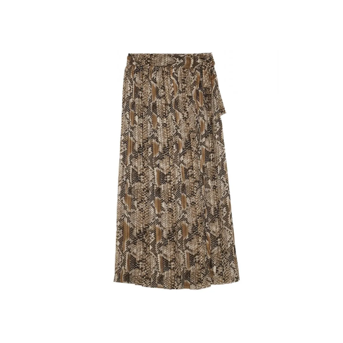 Pleated Snake Wrap Skirt