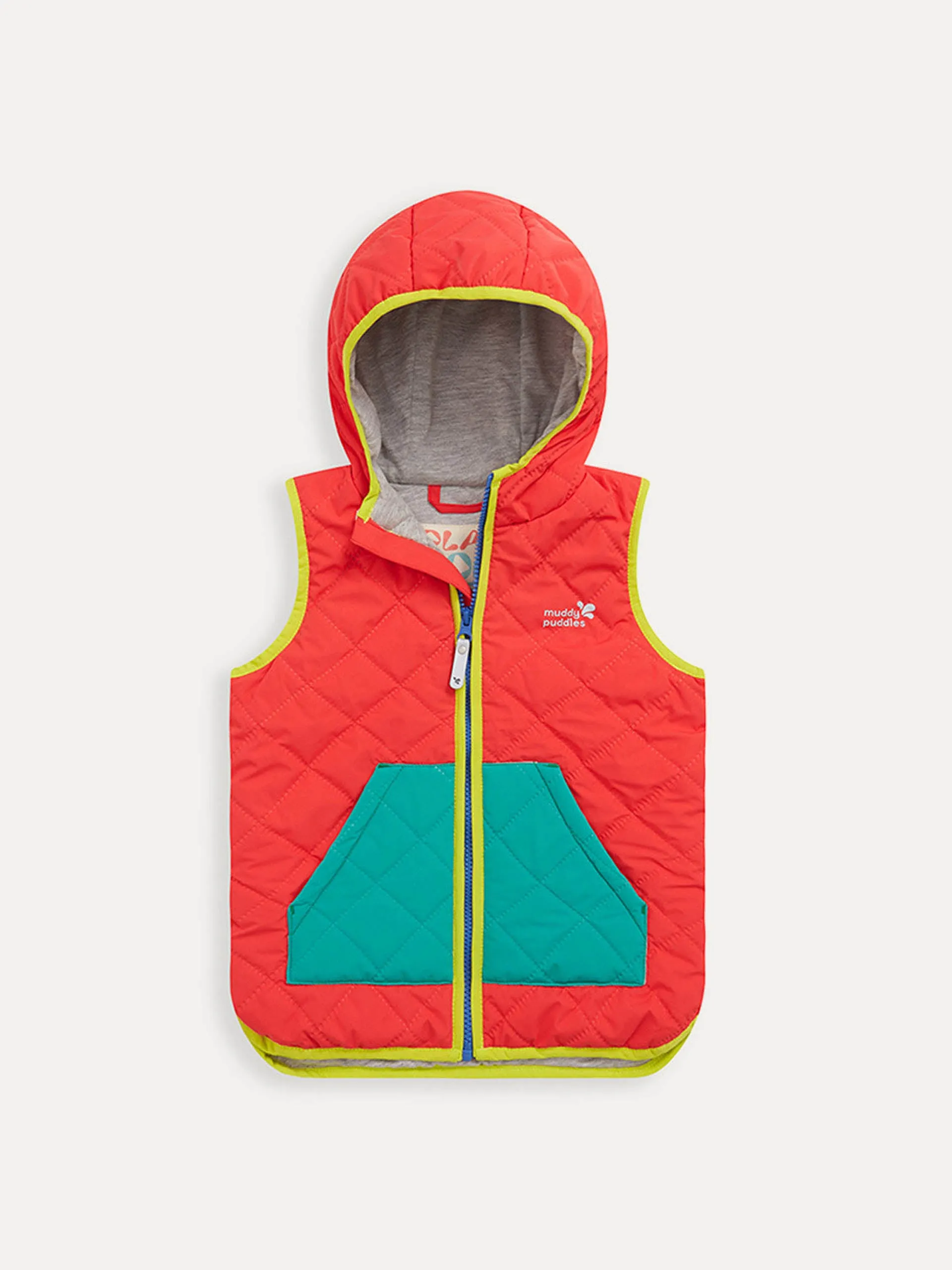 Quilted colourblock gilet