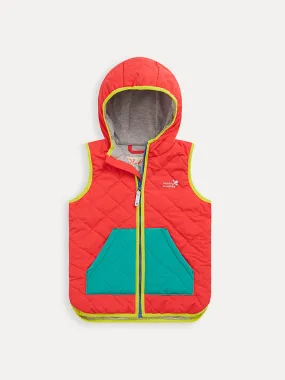 Quilted colourblock gilet