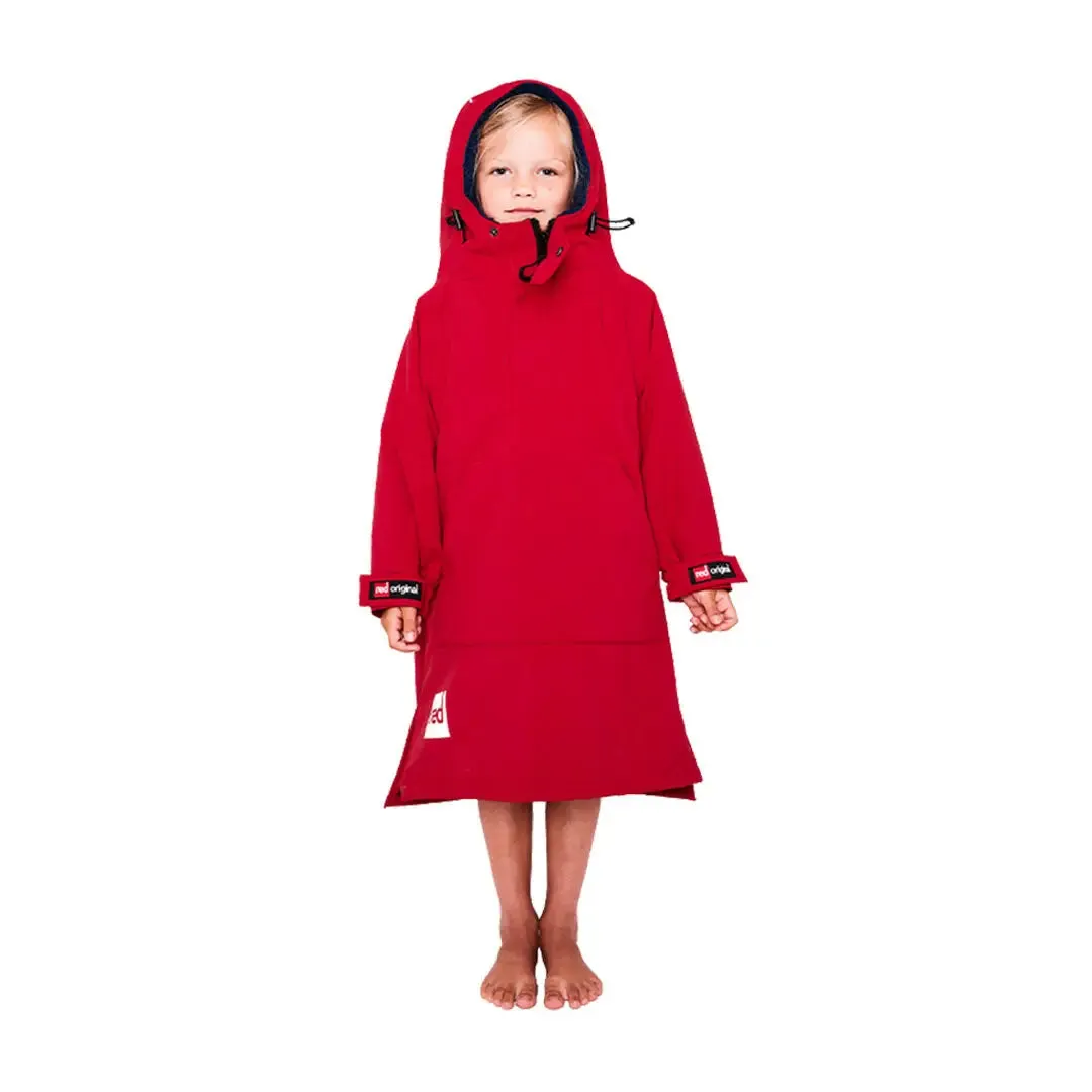 Red Kids Dry Poncho