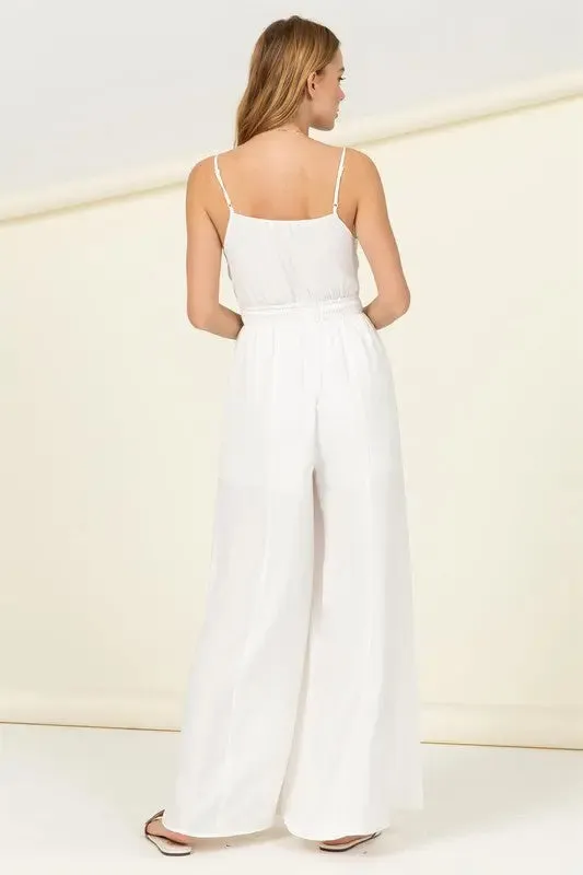 Remember Me Front Sash Cutout Jumpsuit