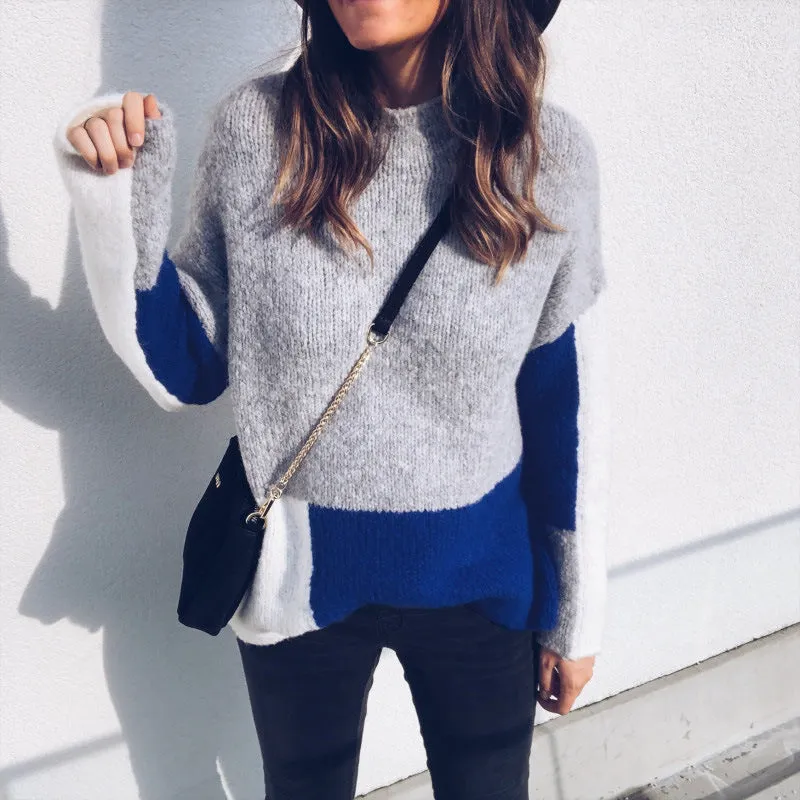 Round Neck Colorblock Top