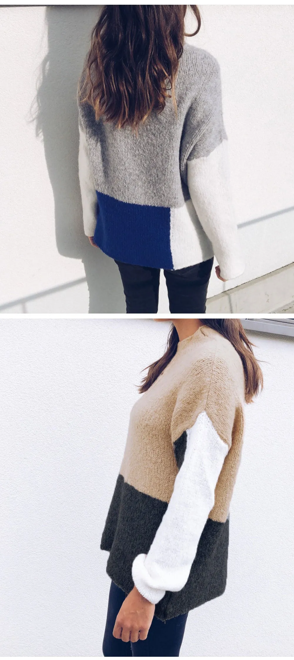 Round Neck Colorblock Top