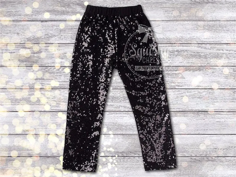 SALE Halloween Black Sequin Pants
