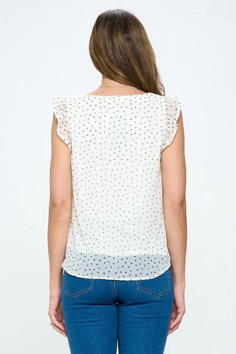 Samantha Tie Front Ruffle Top