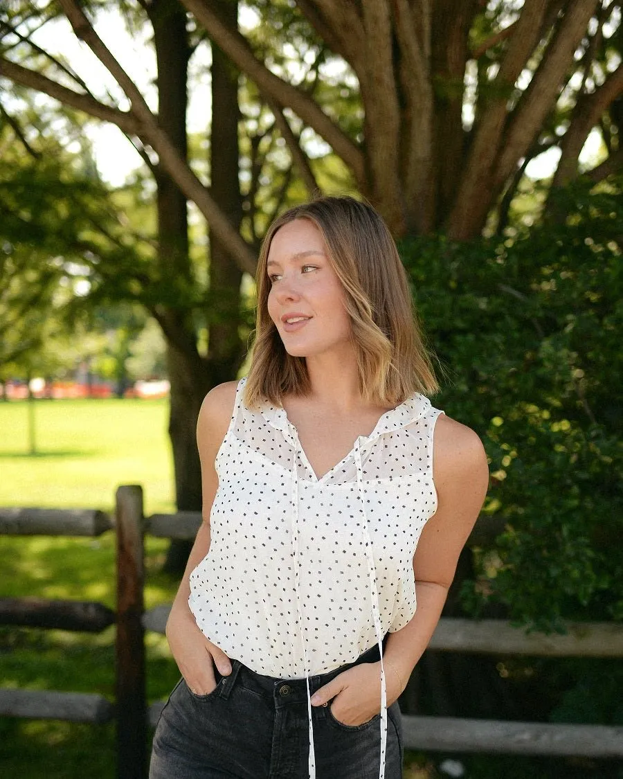 Samantha Tie Front Ruffle Top