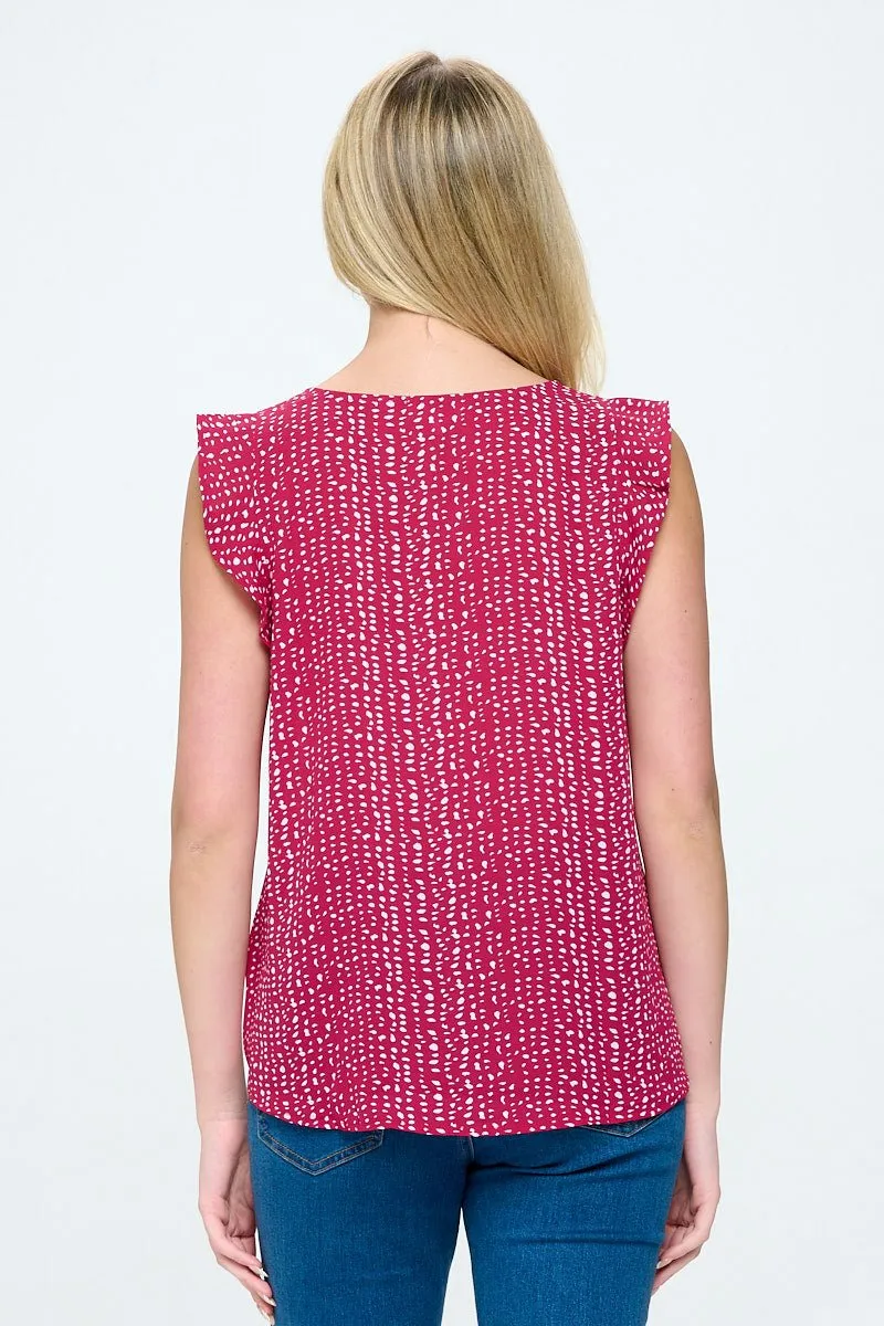 Samantha Tie Front Ruffle Top