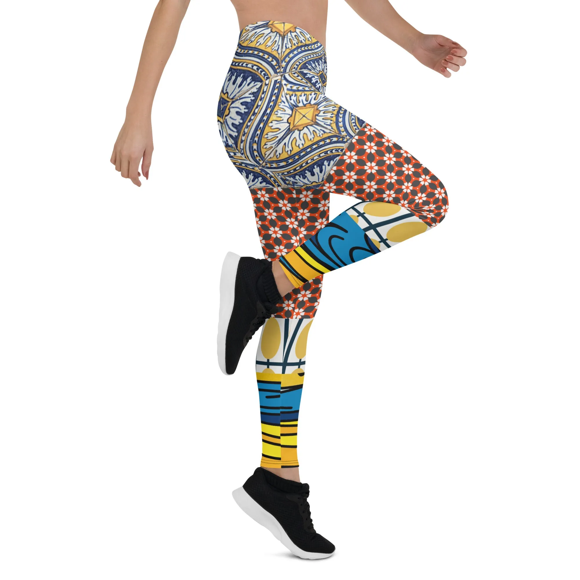 Scaredy-Cat Patchwork Print Leggings