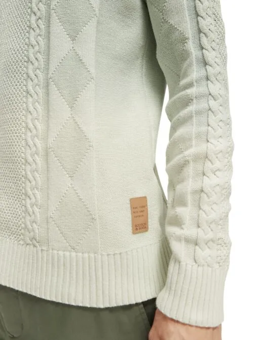 Scotch and Soda Gradient Cable Knit Pullover - Mint