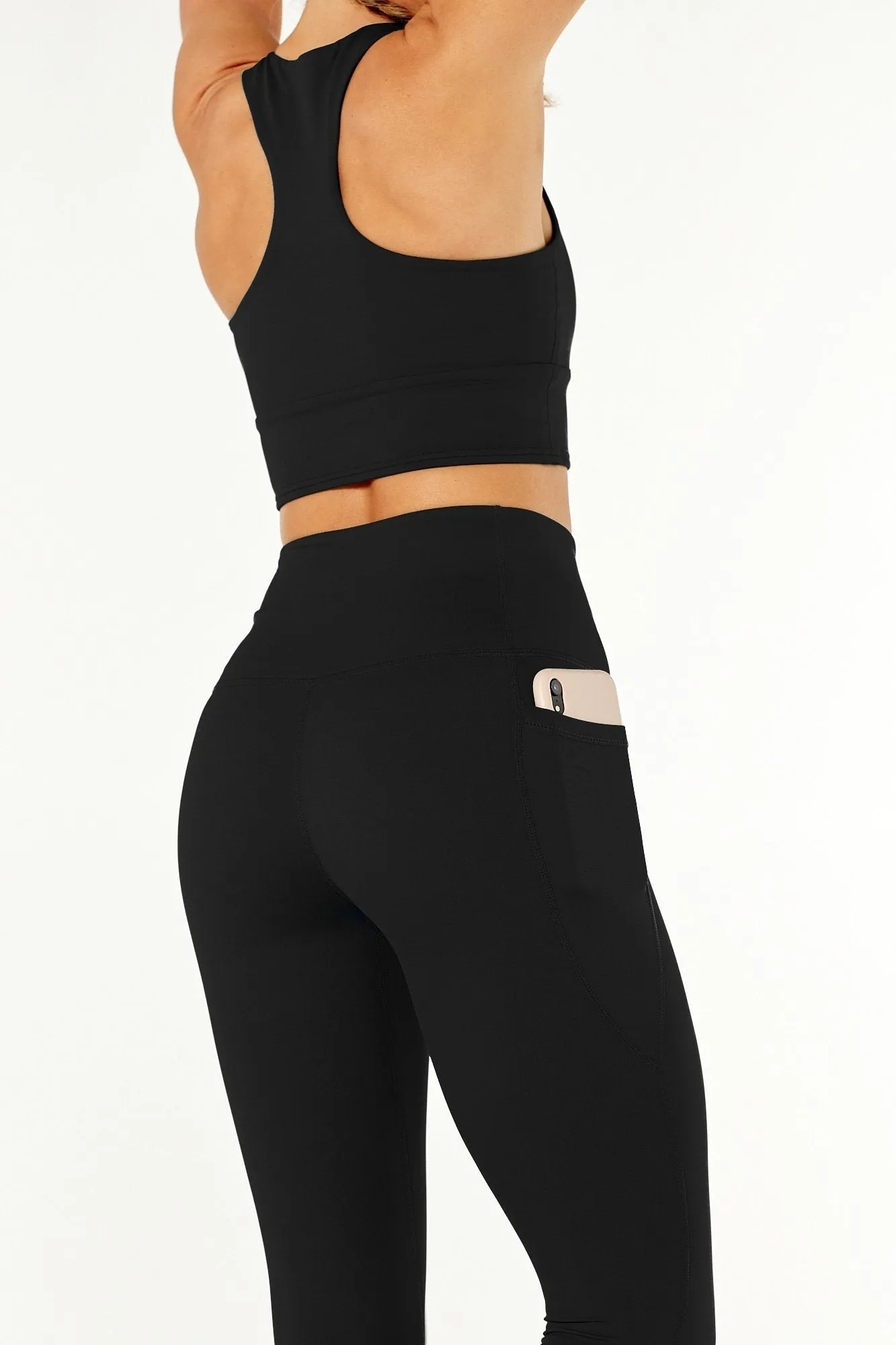 Sculpting High Waisted Full Length Pocket Legging Black