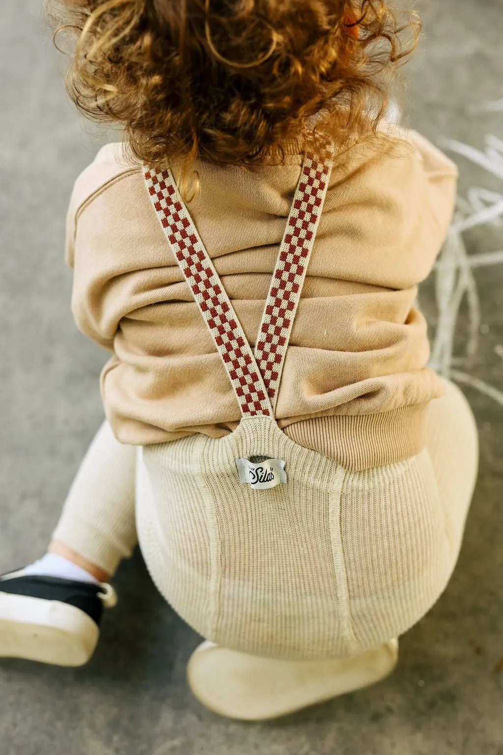 Silly Silas: Footless Tights - Cream Blend / Checked