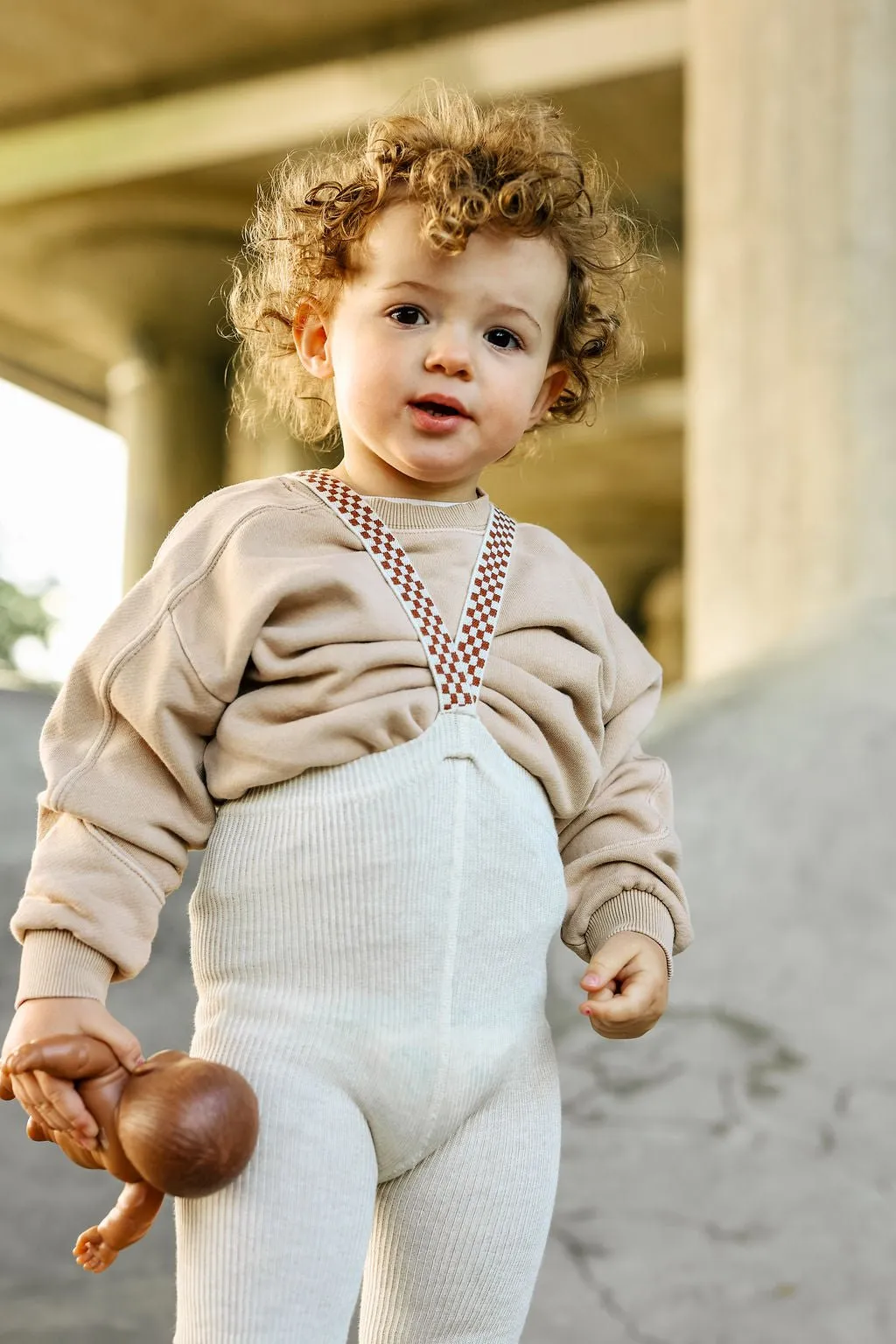 Silly Silas: Footless Tights - Cream Blend / Checked