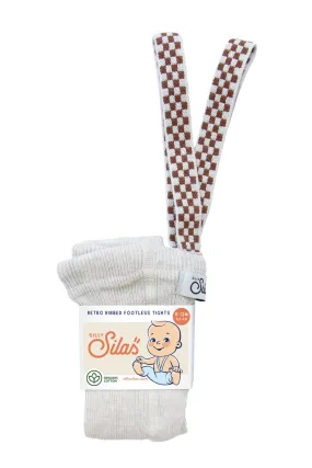 Silly Silas: Footless Tights - Cream Blend / Checked