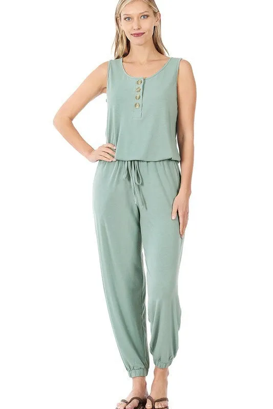 Sleeveless Jogger Jumpsuit