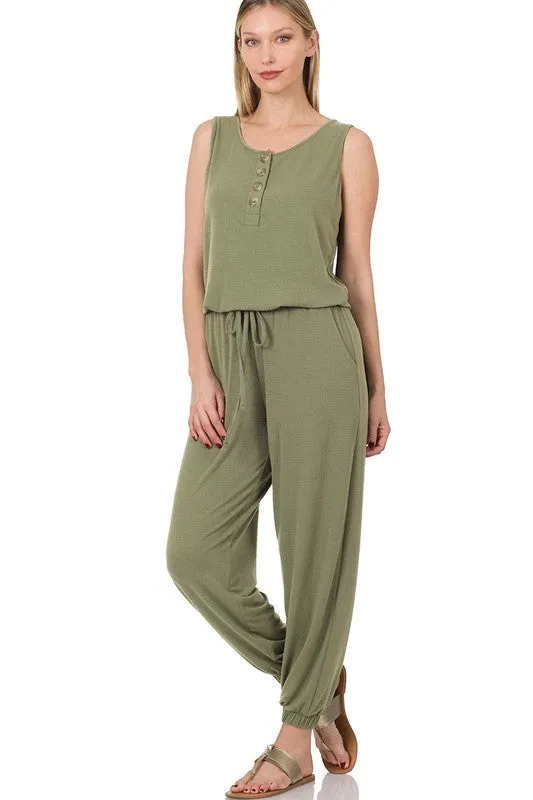 Sleeveless Jogger Jumpsuit