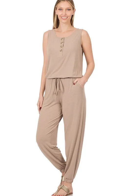 Sleeveless Jogger Jumpsuit