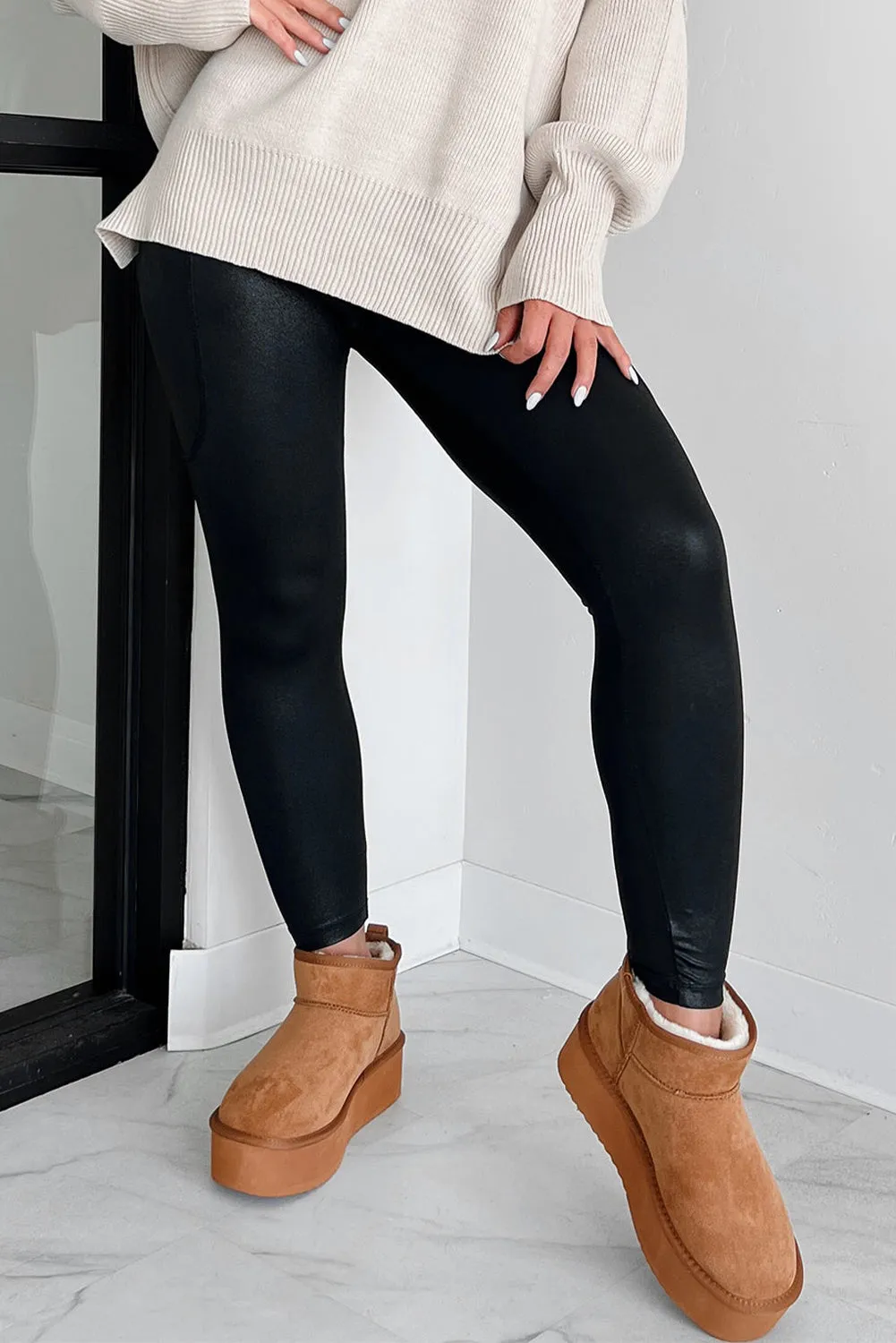 Solid High Waist Pocketed Leggings
