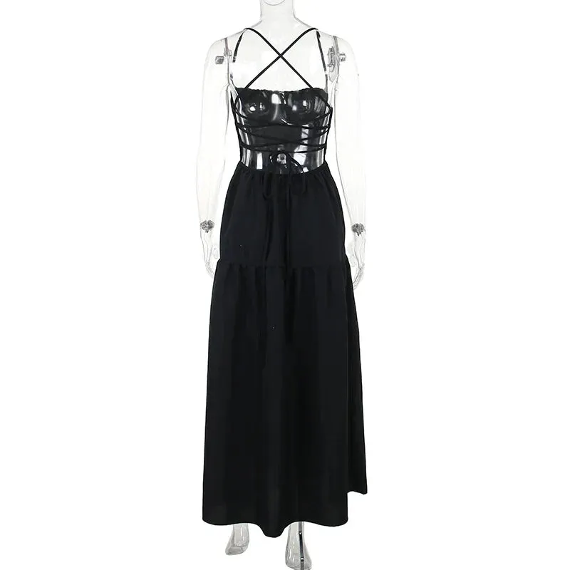 Solid Sweetheart Flowy Midi Dress