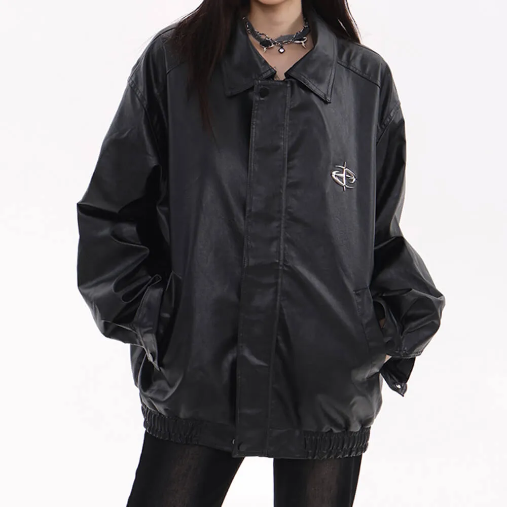 Star Girl Bomber Leather Jacket