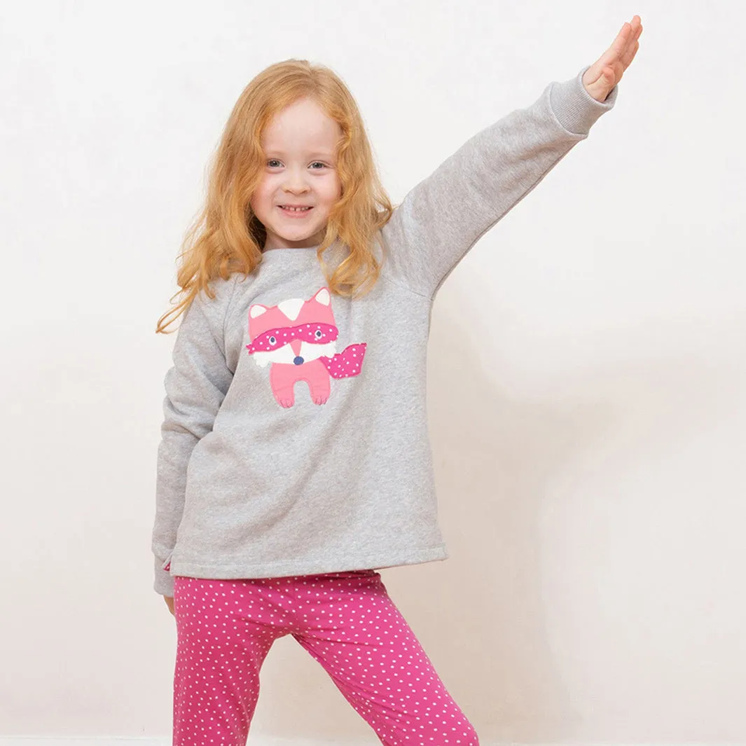 Super fox appliqué sweatshirt: Size 6Y