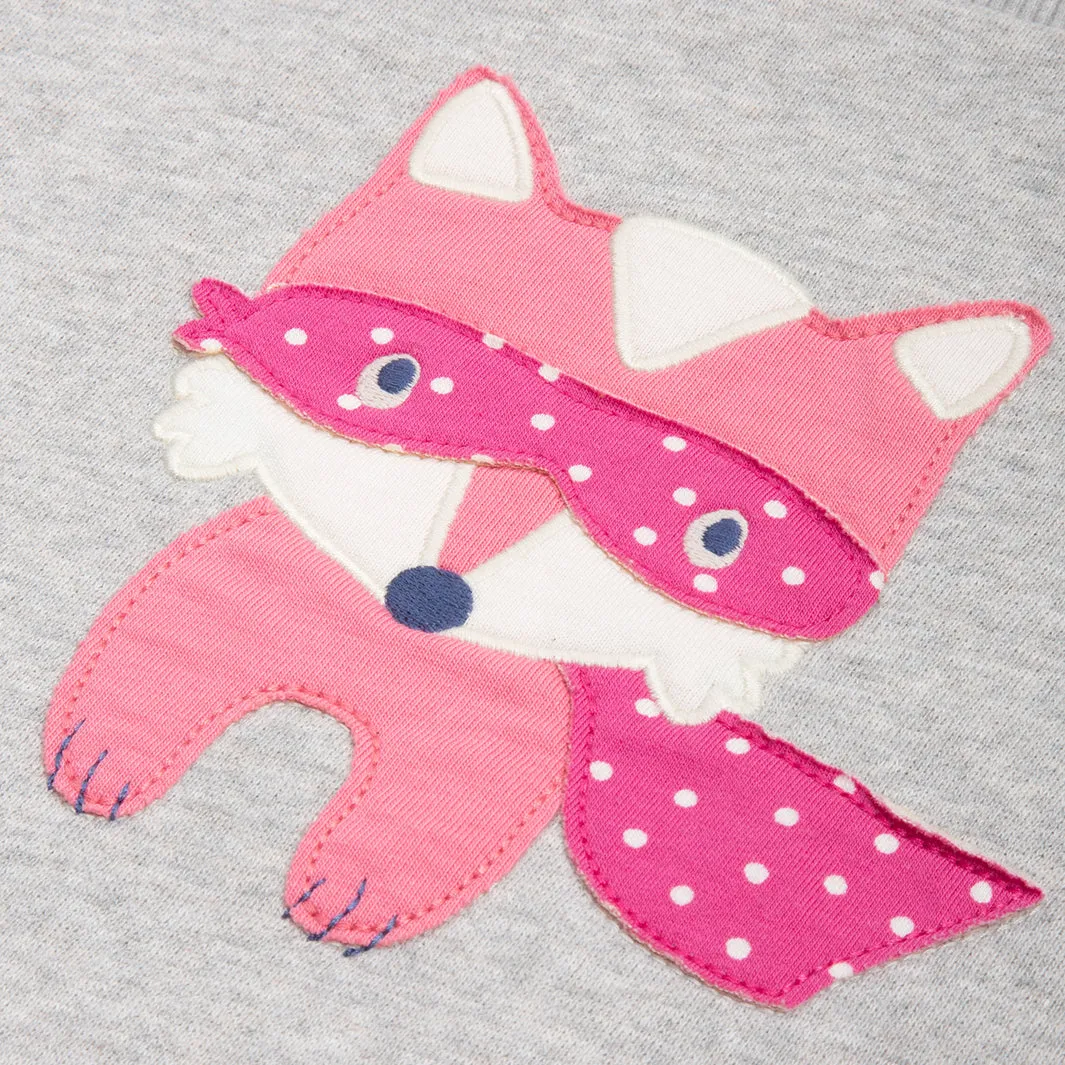 Super fox appliqué sweatshirt: Size 6Y