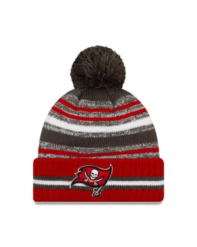 Tampa Bay Buccaneers New Era 2021 NFL Sideline - Sport Official Pom Cuffed Knit Hat - Red/Pewter