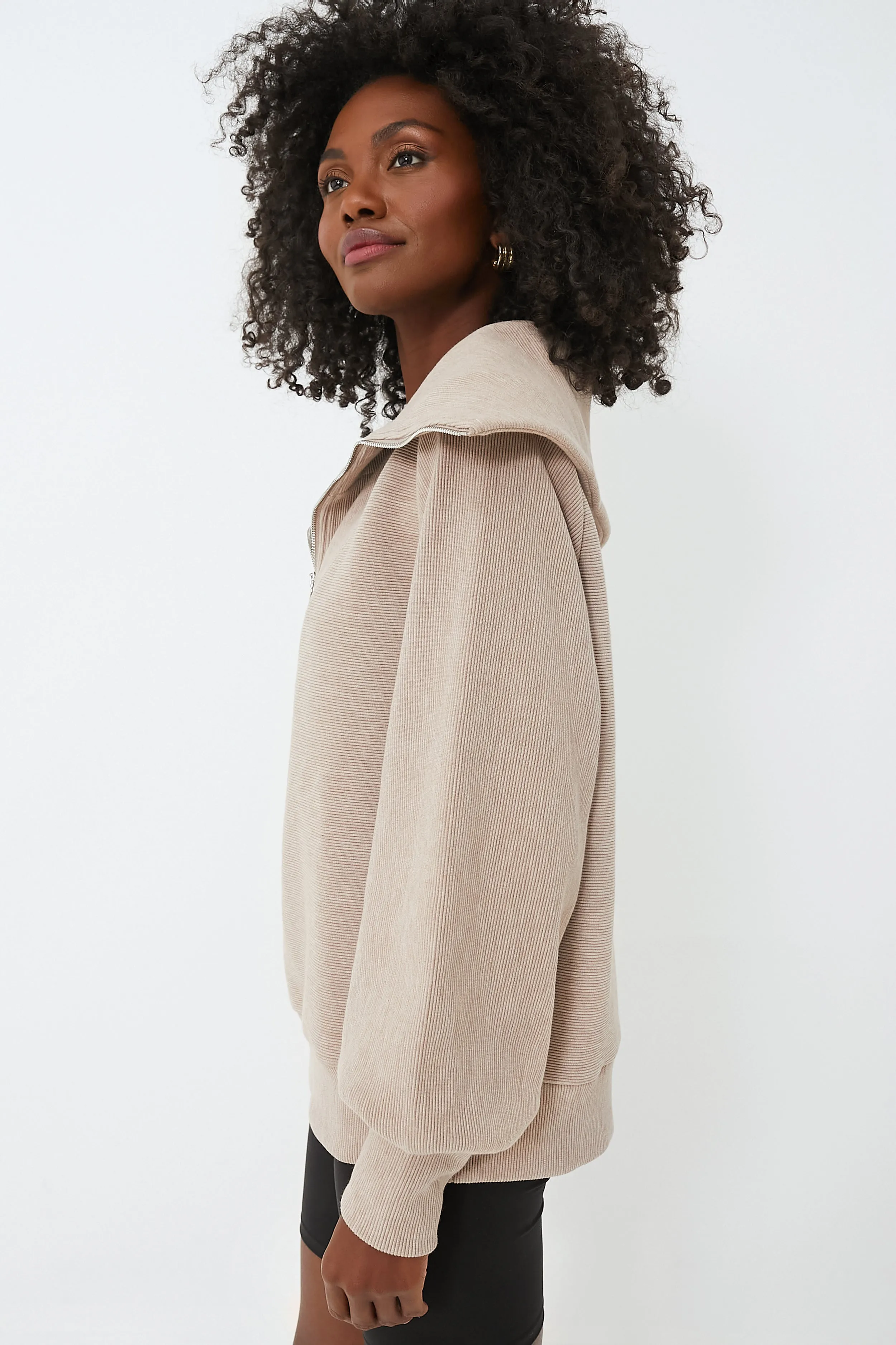 Taupe Marl Vine Half Zip