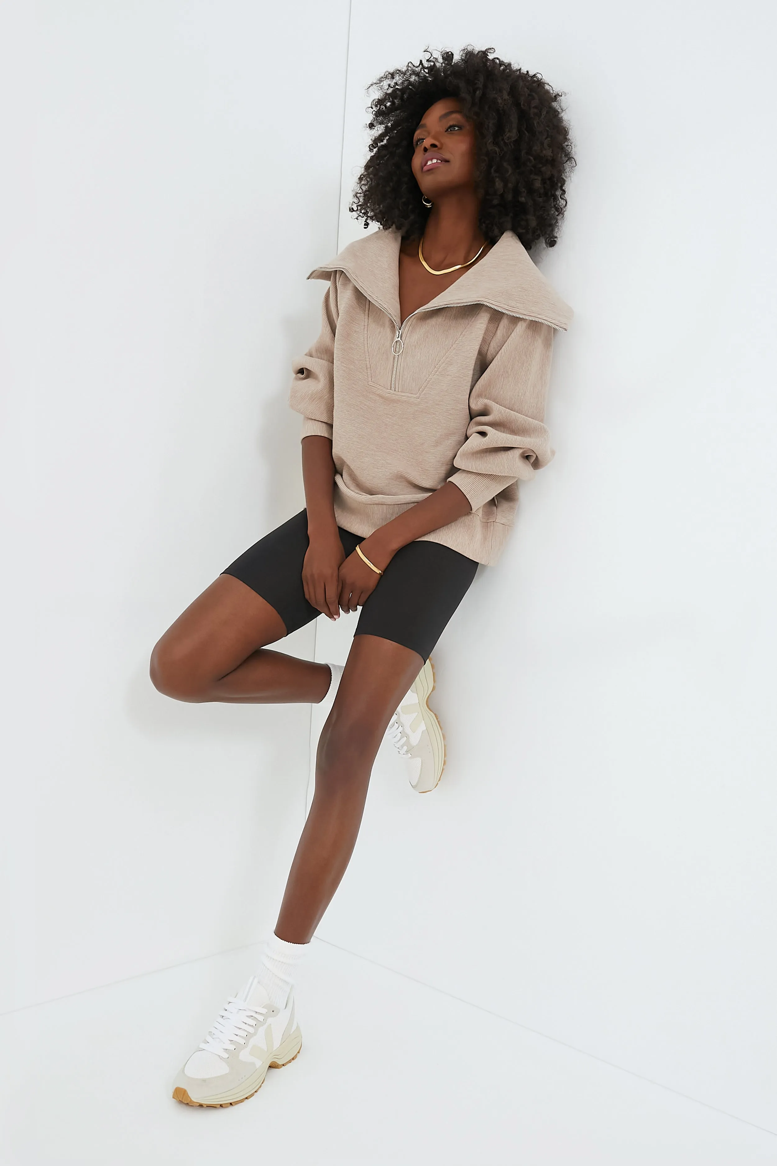 Taupe Marl Vine Half Zip