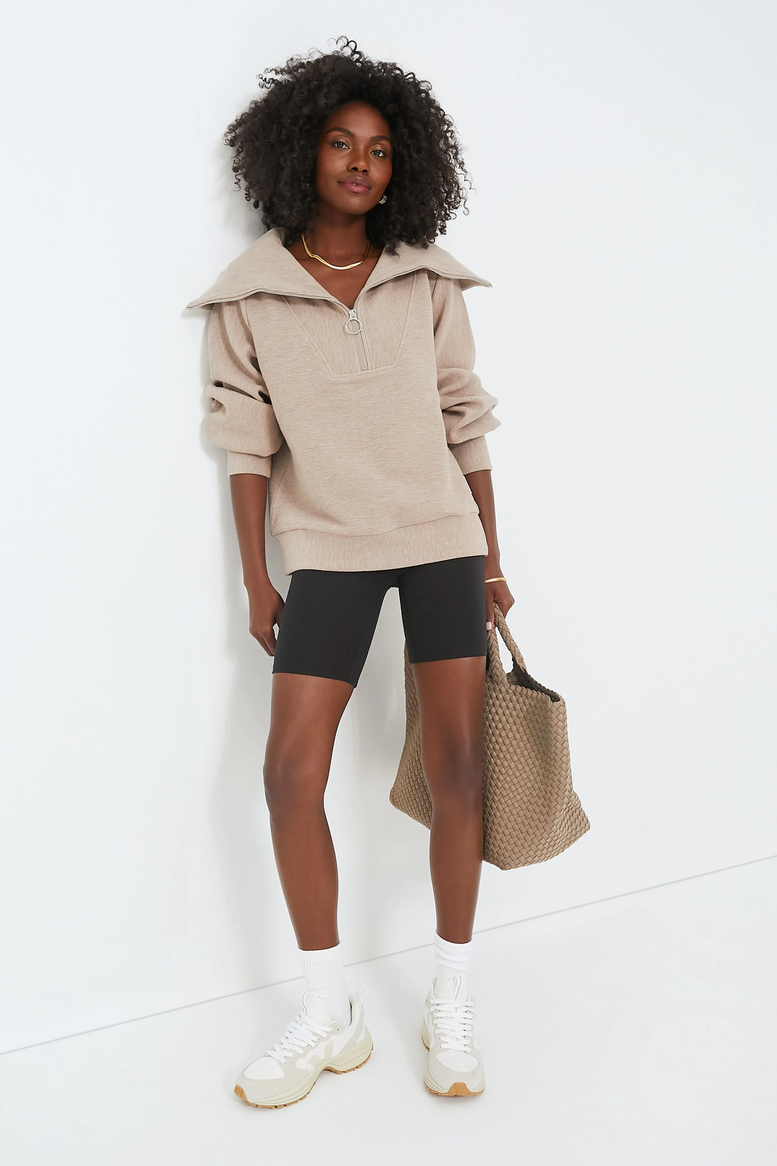 Taupe Marl Vine Half Zip