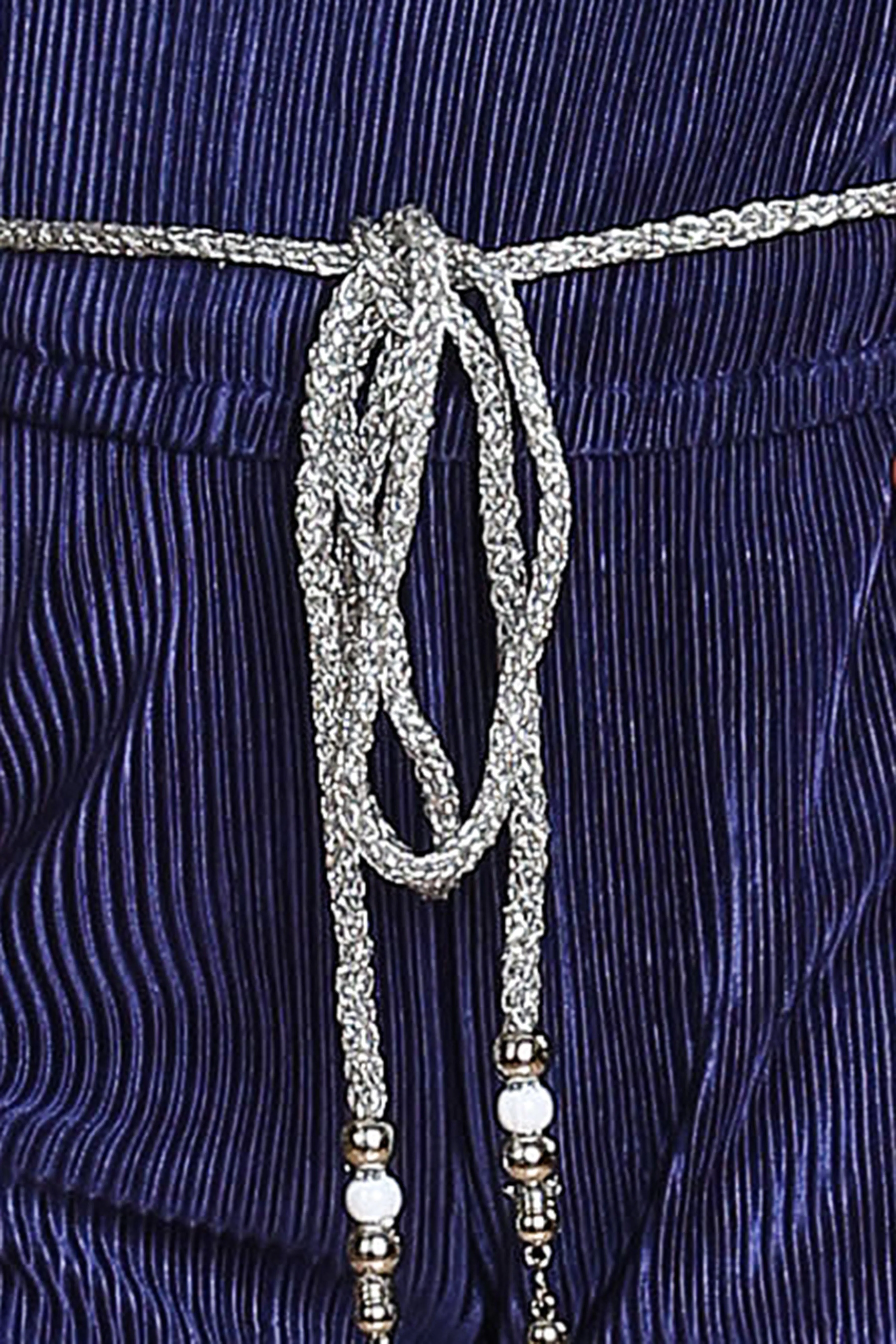 Tiny Girl Round Neck Half Sleeve Jumpsuit With Shimmering Belt