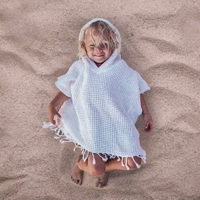 White Waffle Poncho