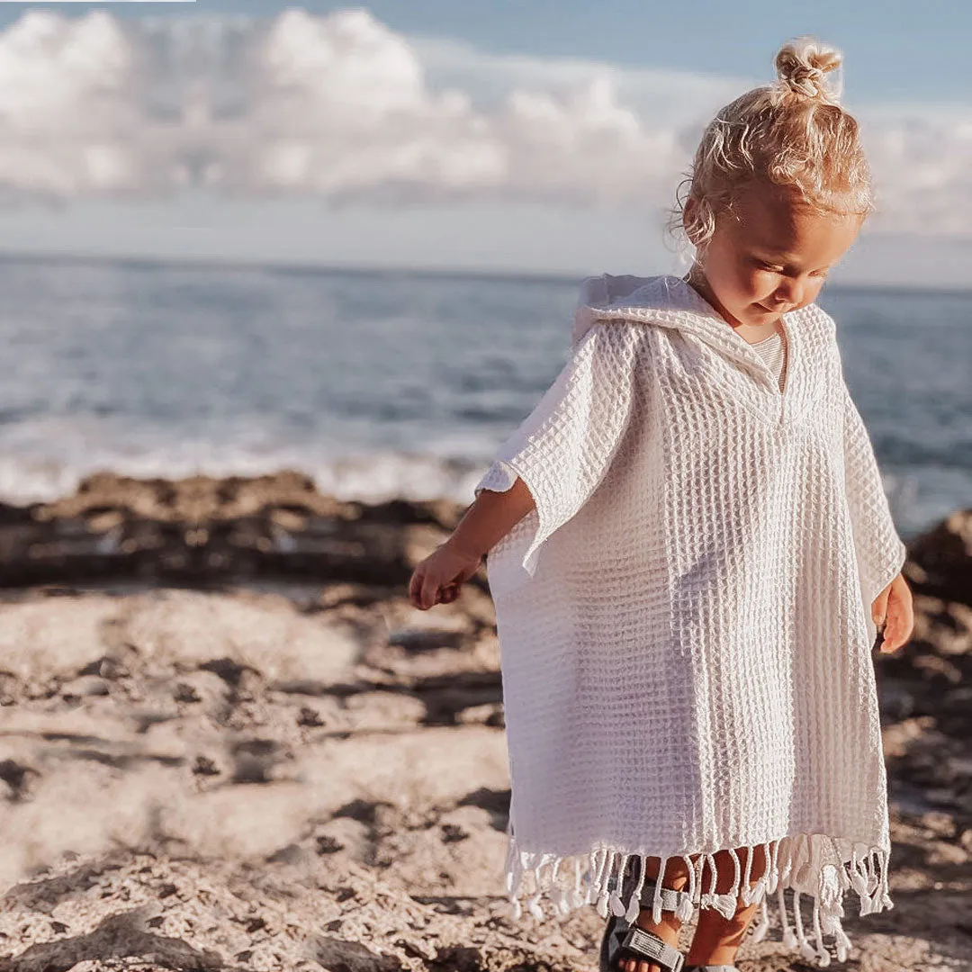 White Waffle Poncho