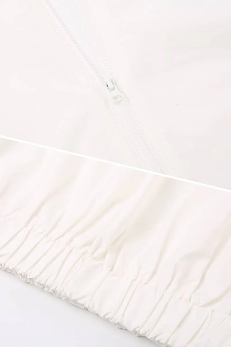 Women's half turtleneck waist-cropped jacket
