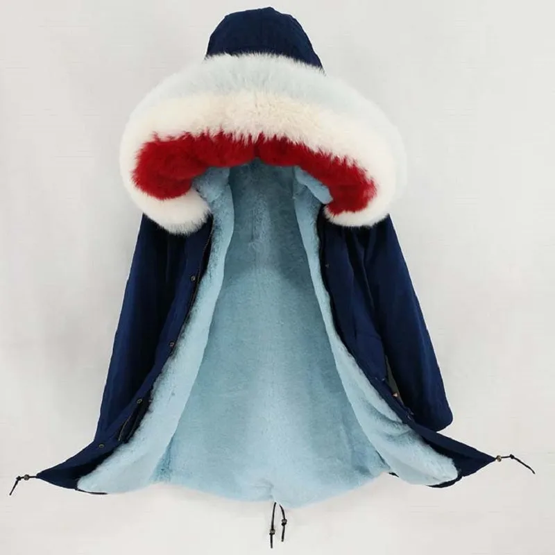 Women's Winter Casual Slim Thick Parka With Detachable Fox Fur