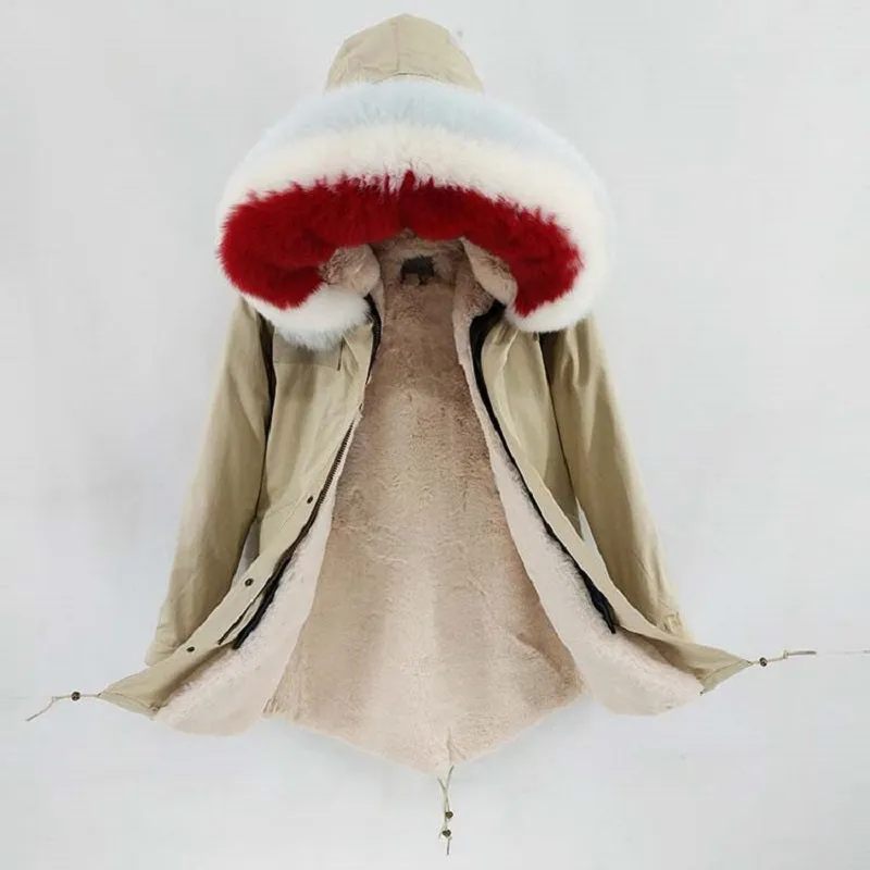 Women's Winter Casual Slim Thick Parka With Detachable Fox Fur
