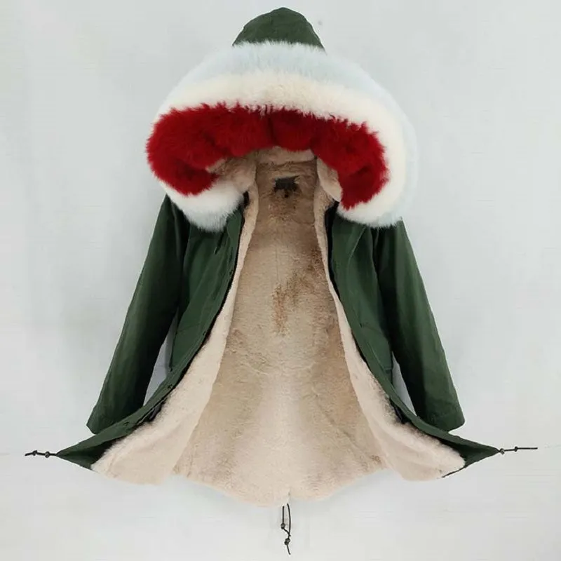 Women's Winter Casual Slim Thick Parka With Detachable Fox Fur