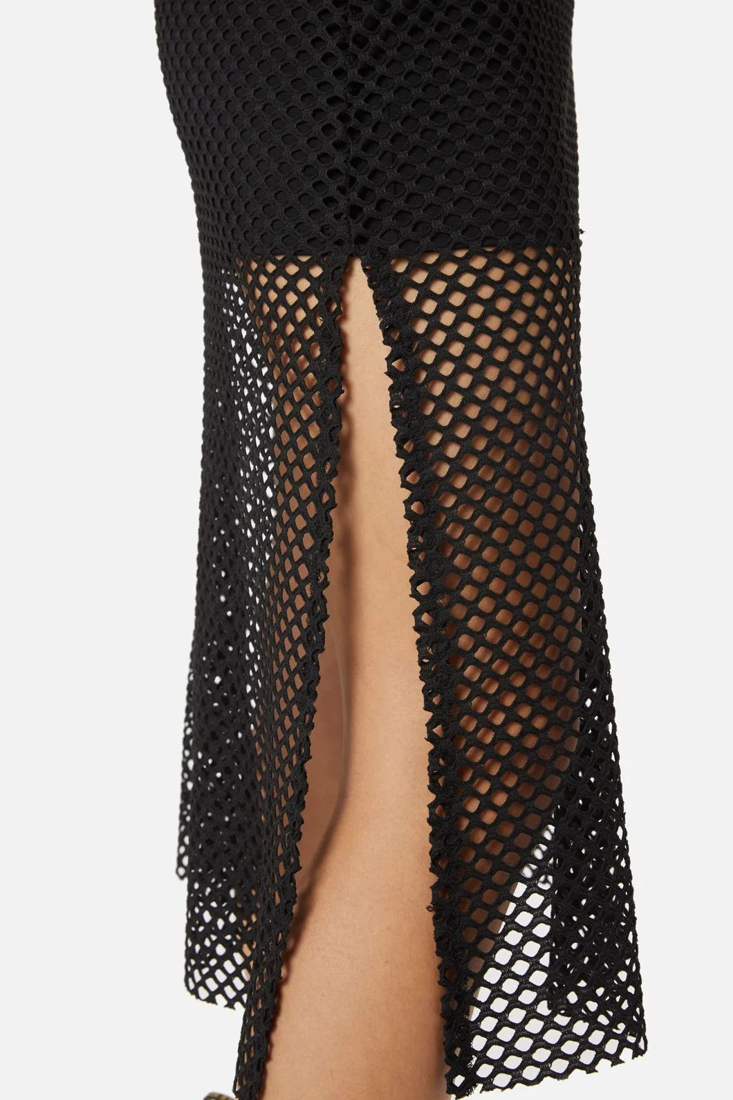 Wounded Wide Mesh Midi Dress
