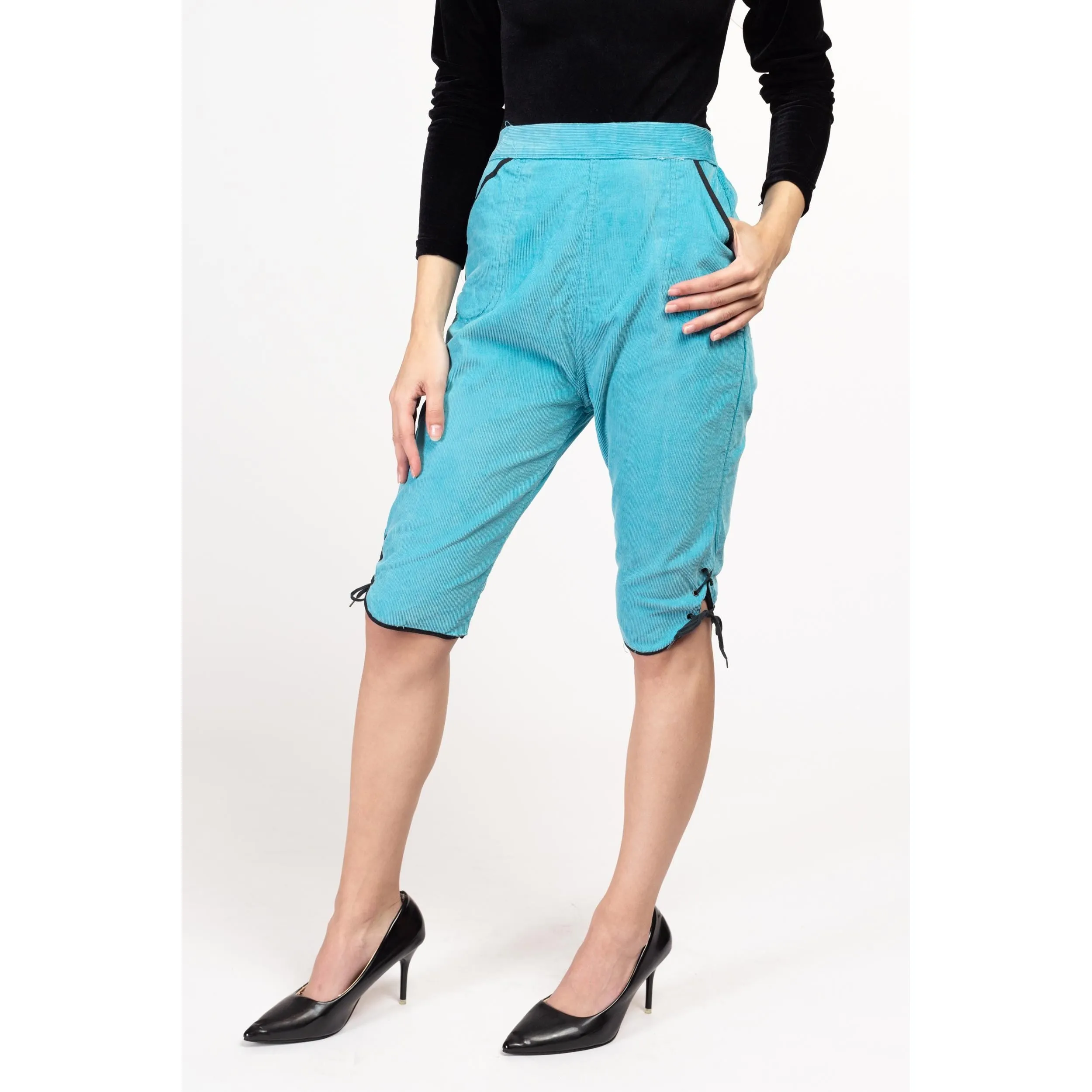 XS 60s Sky Blue Corduroy Cross Country Ski Pants